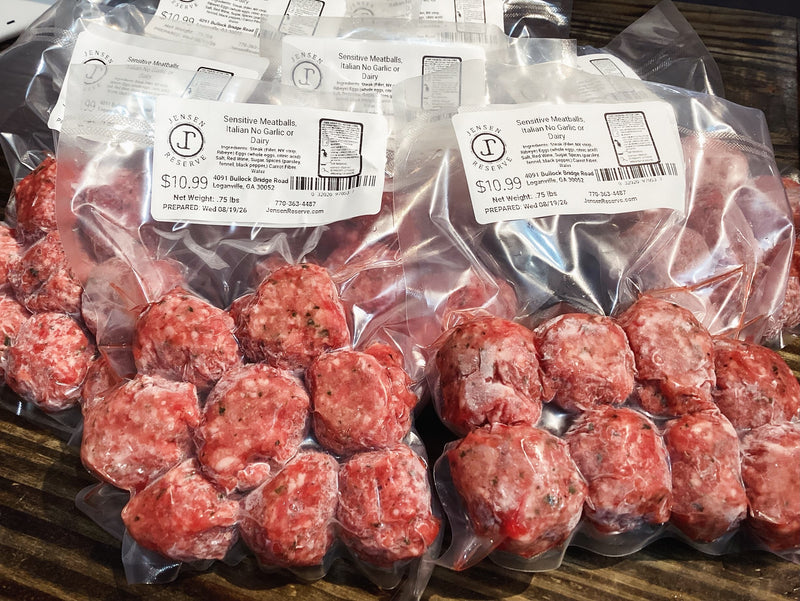 Sensitive Meatballs, Italian with No Dairy or Garlic