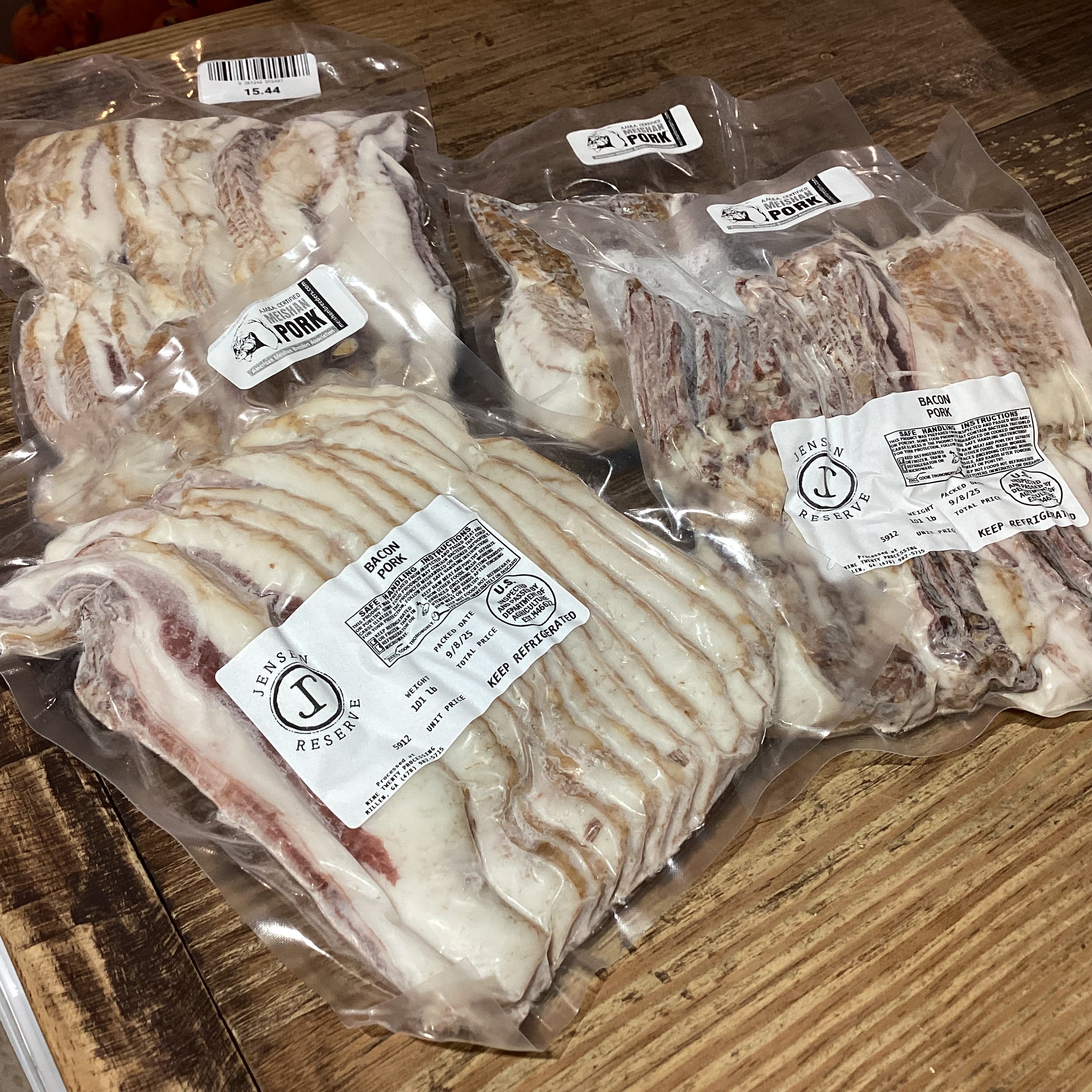 Meishan Bacon. A.M.B.A. Certified Meishan Pork