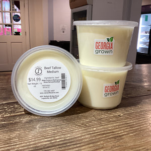 Beef Tallow, Grass Fed & Finished Beef, Georgia Grown