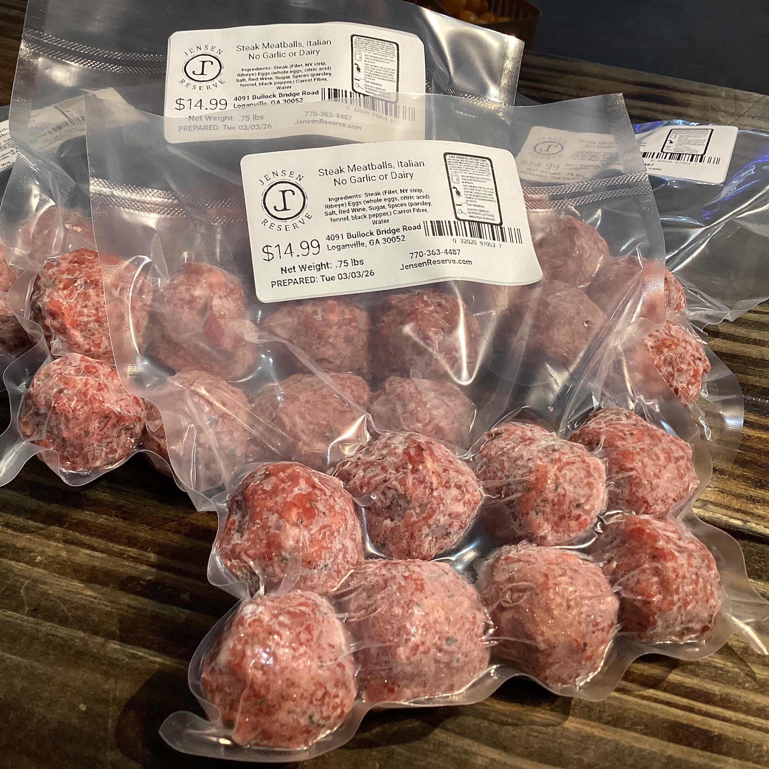 Steak Meatballs, 8 per pack, Only Filet- NY Strip- Ribeye Custom Grind, No Dairy or Garlic