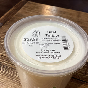 Beef Tallow, Grass Fed & Finished Beef, Georgia Grown