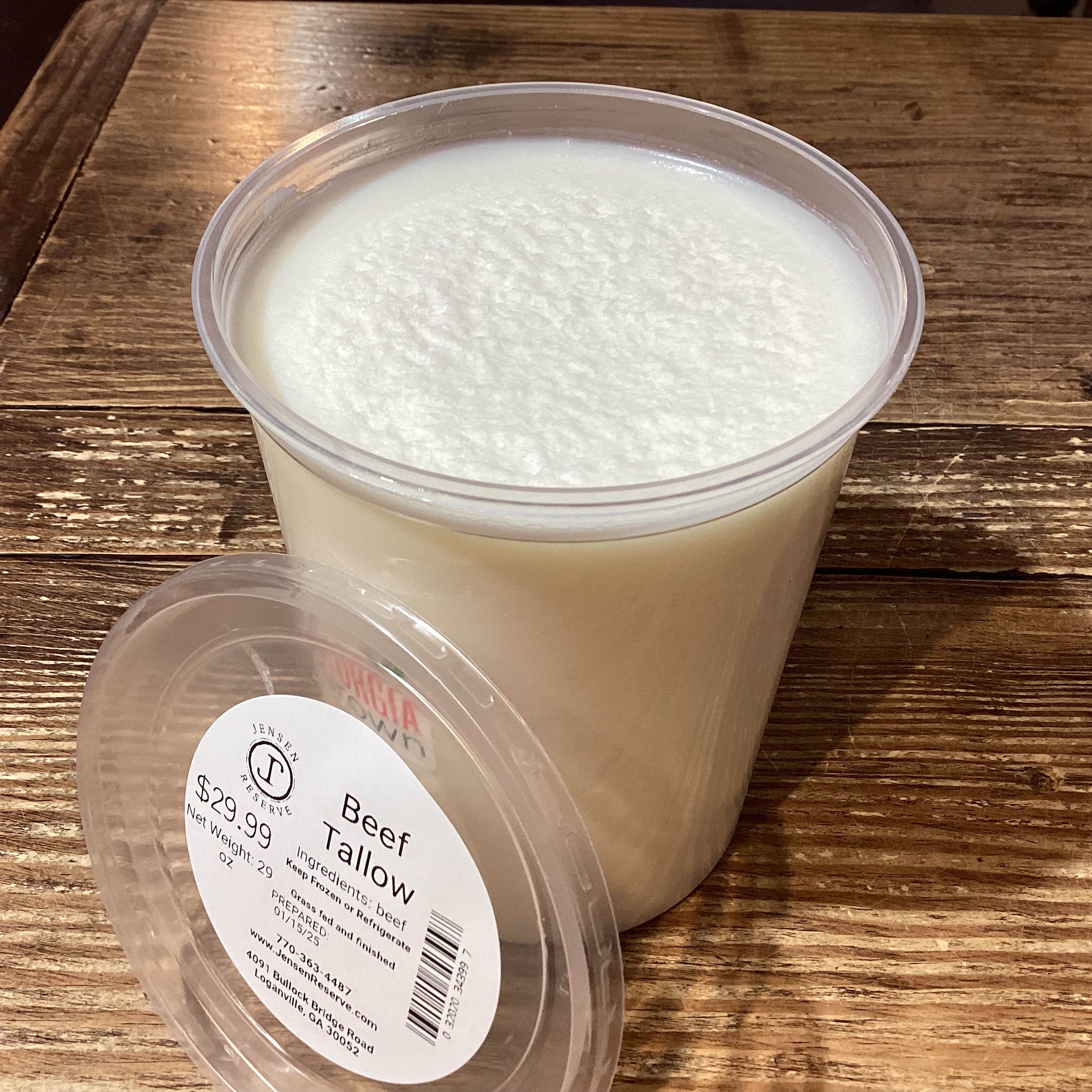 Beef Tallow, Grass Fed & Finished Beef, Georgia Grown