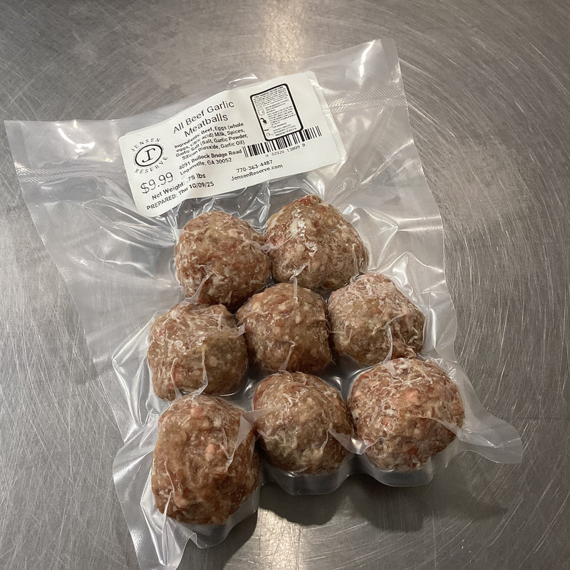 All Beef Garlic Meatballs - Raw #keto