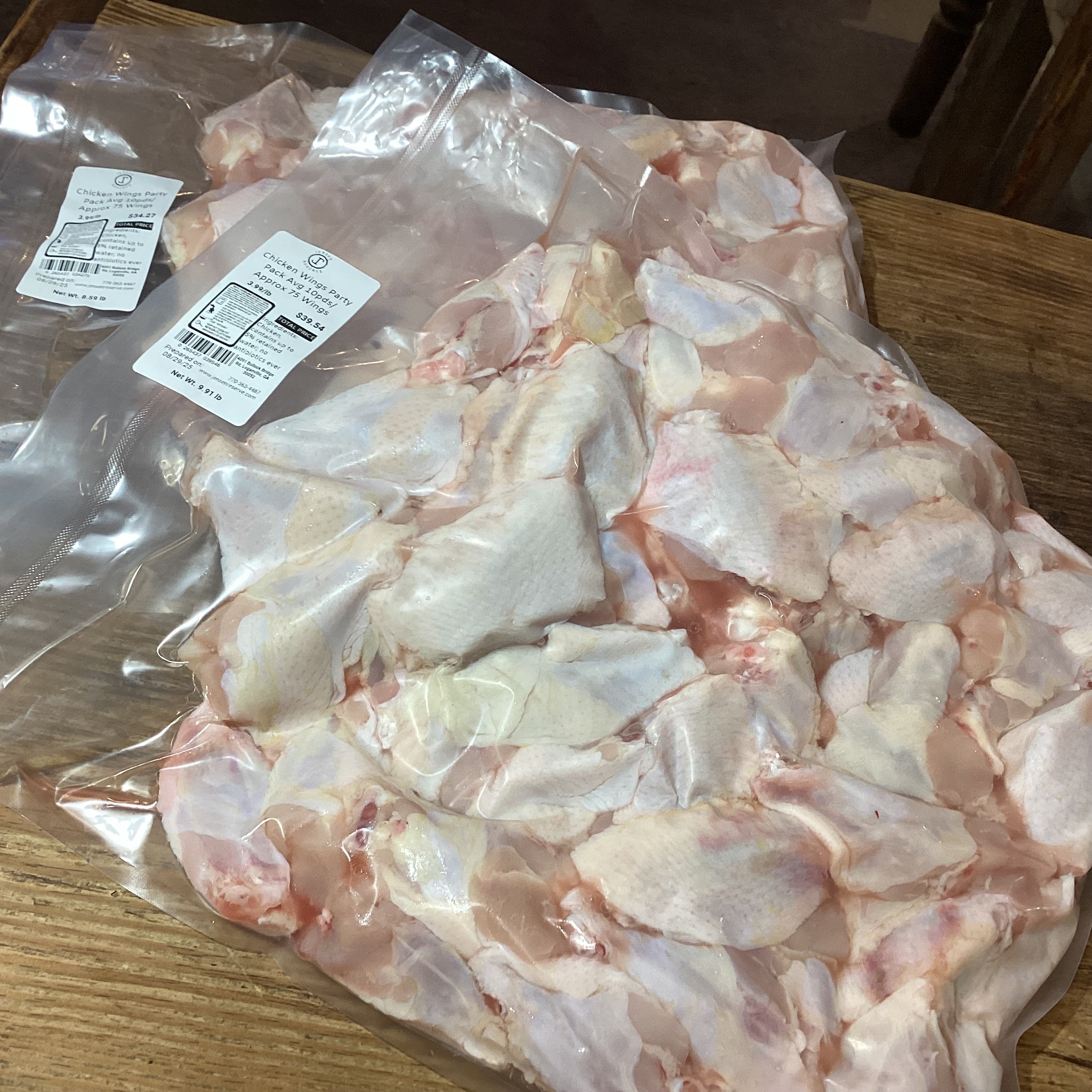 Chicken Wing Party Pack, average 10 pds & Around 75 Wings