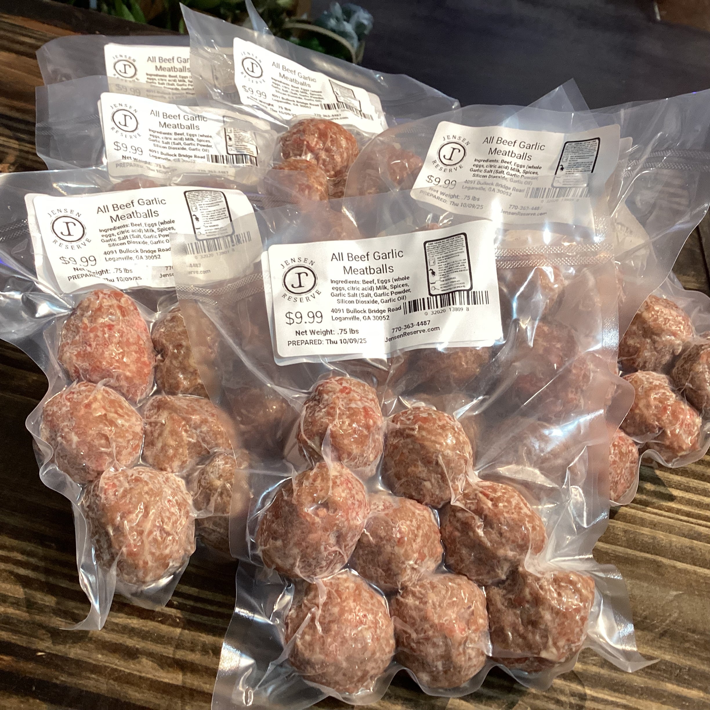 All Beef Garlic Meatballs - Raw #keto