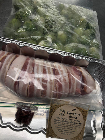 Ideal Meal #10- Bacon Wrapped Pork Tenderloin with Prosciutto Bits